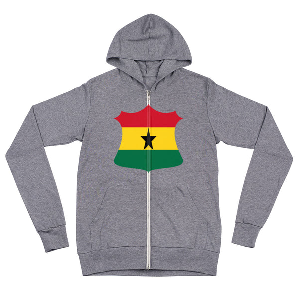 Ghana Crest Badge Unisex zip hoodie