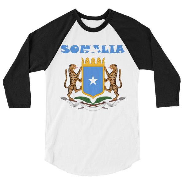 Somalia Coat of Arms 3/4 sleeve raglan shirt