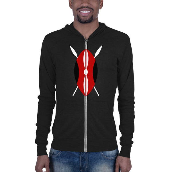 Kenyan Shield Unisex zip hoodie