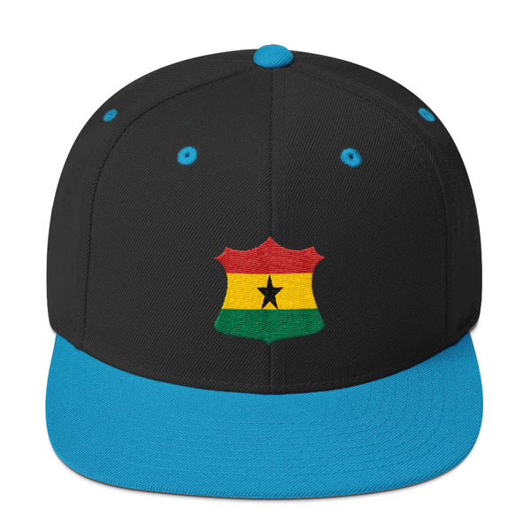Ghana Flag Crest Badge Snapback Hat