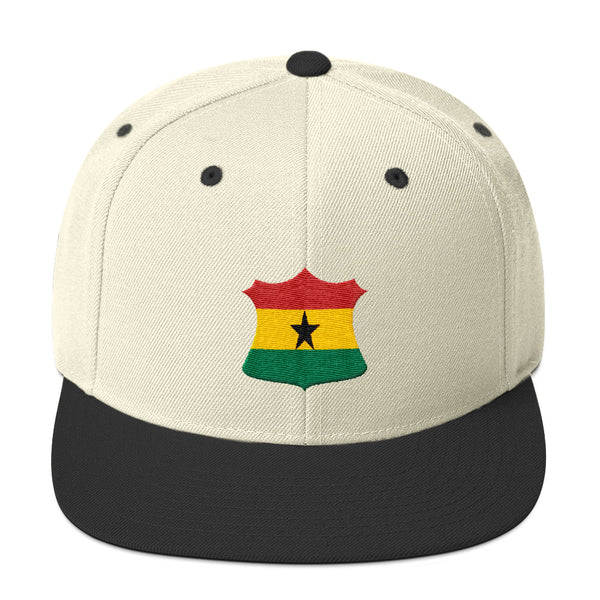 Ghana Flag Crest Badge Snapback Hat
