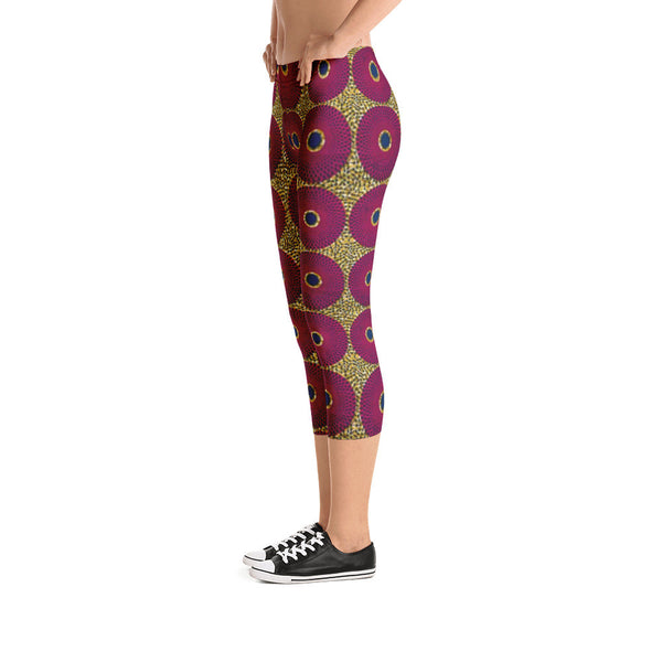 Ankara Circles Capri Leggings