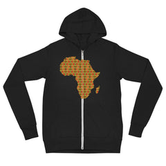 African Map Kente Print Unisex zip hoodie