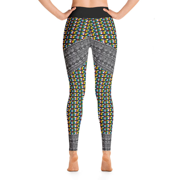 Zulu & Mud Cloth Fusion Yoga Leggings