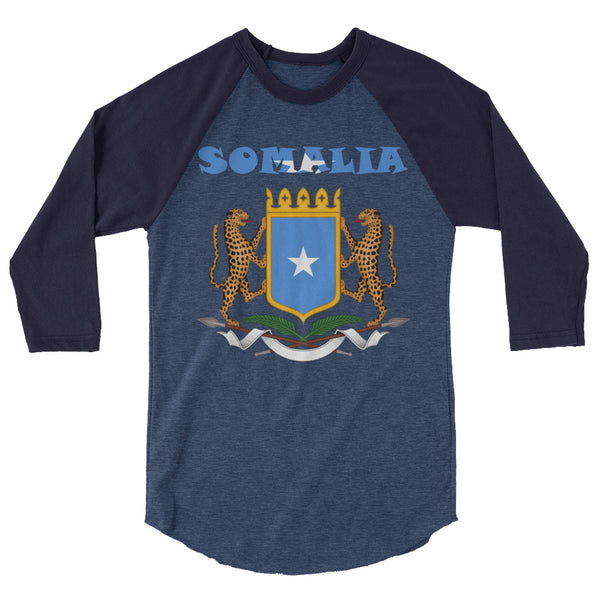 Somalia Coat of Arms 3/4 sleeve raglan shirt