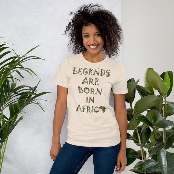 Legends are Born in Africa Zulu Print Short-Sleeve Unisex T-Shirt