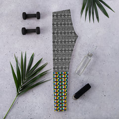 Zulu and Mud Cloth Fusion Print Leggings