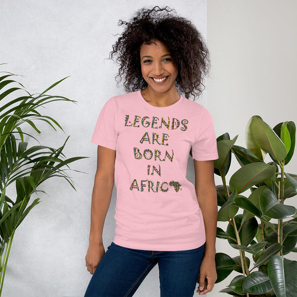 Legends are Born in Africa Zulu Print Short-Sleeve Unisex T-Shirt