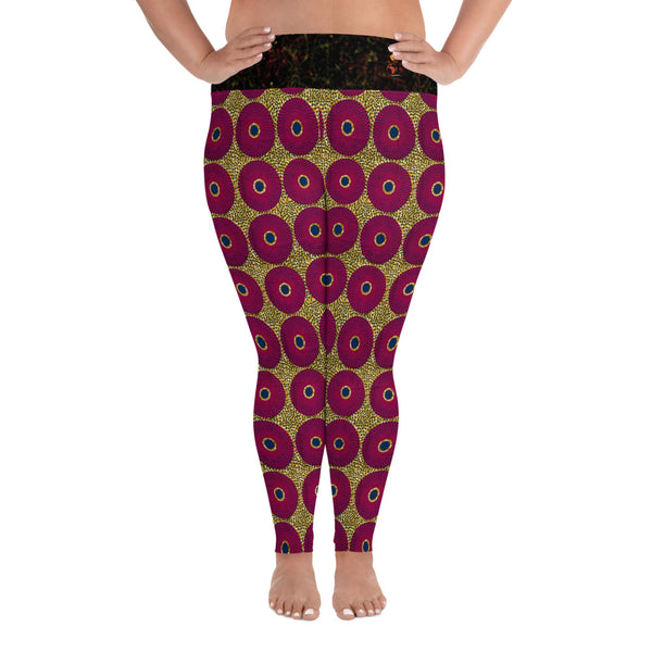 Ankara Circles Plus Size Yoga Leggings