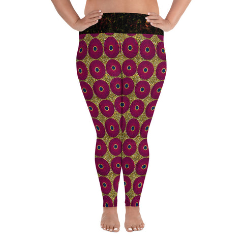 Ankara Circles Plus Size Yoga Leggings