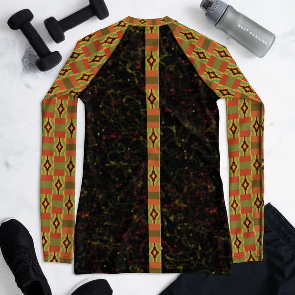 Spray Paint & Kente Women's Rash Guard