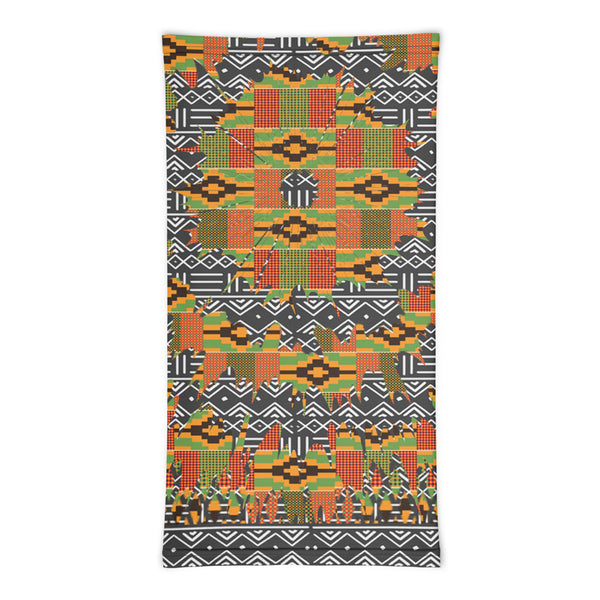 Kente and Mud Cloth Fusion Neck gaiter