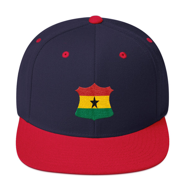 Ghana Flag Crest Badge Snapback Hat
