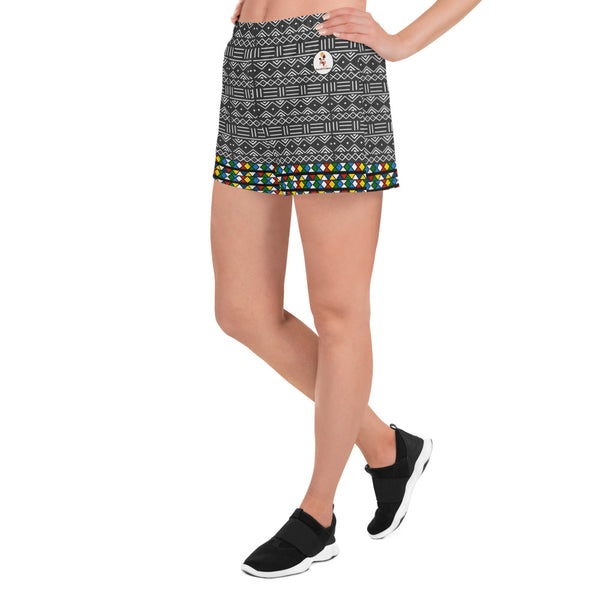 Mud Cloth & Zulu Fusion Women's Athletic Shorts