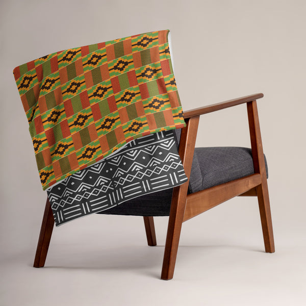 Kente and Mud Cloth Throw blanket - 50×60