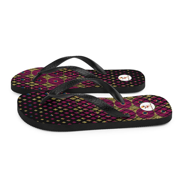 Ankara Circles Print Flip-Flops