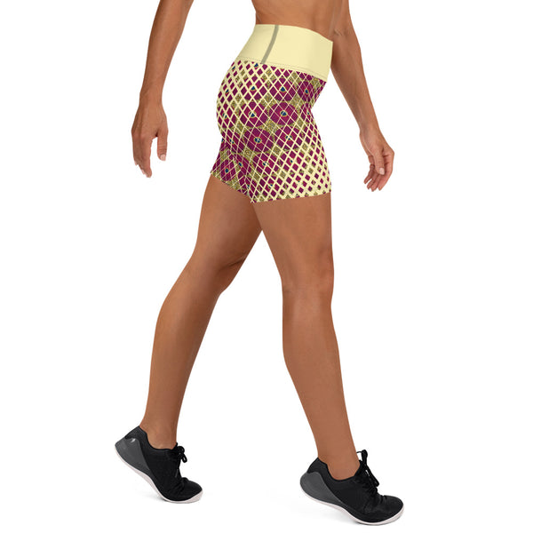 Ankara Square Scatter Yoga Shorts
