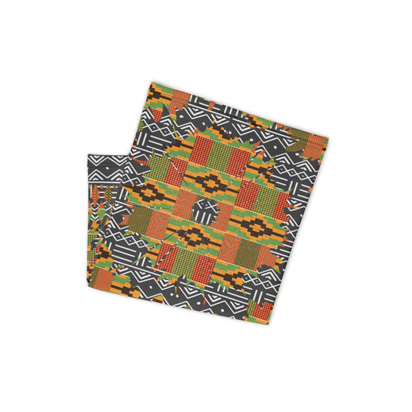 Kente and Mud Cloth Fusion Neck gaiter
