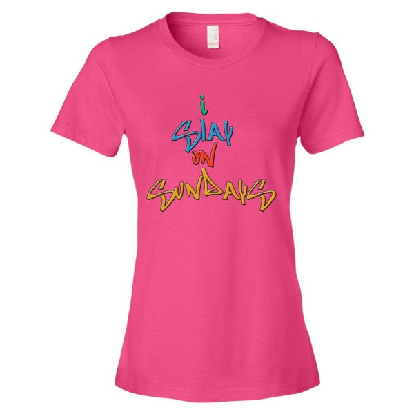 I Slay on Sundays Women's short sleeve t-shirt