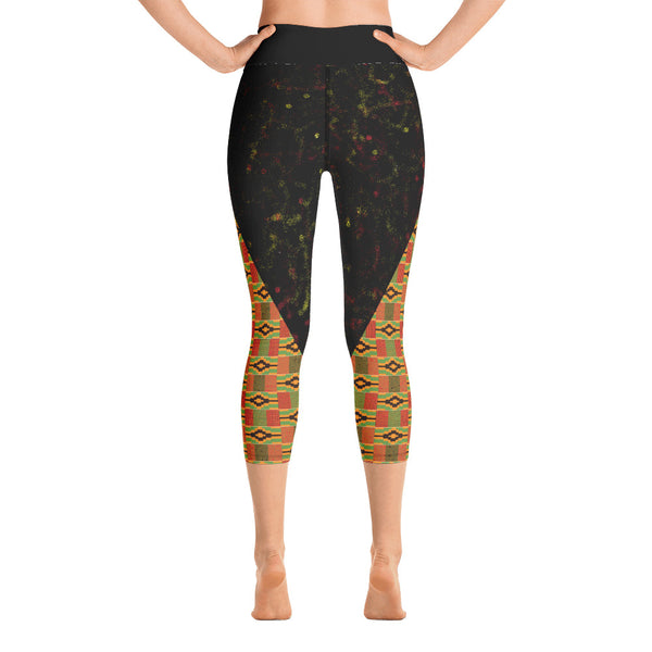 Spray Paint and Kente Yoga Capri Leggings