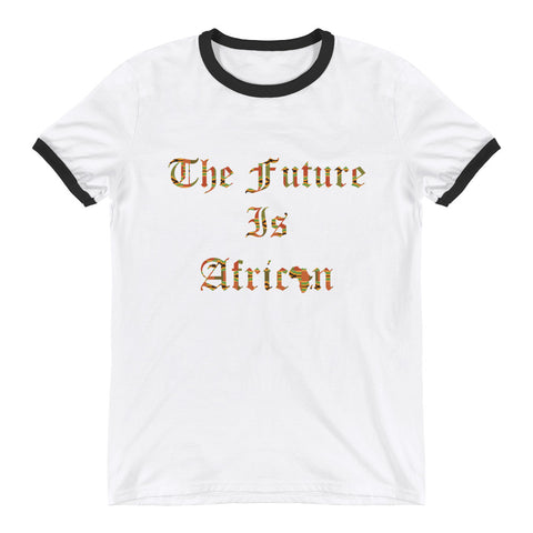 The Future Is African Kente Print Ringer T-Shirt