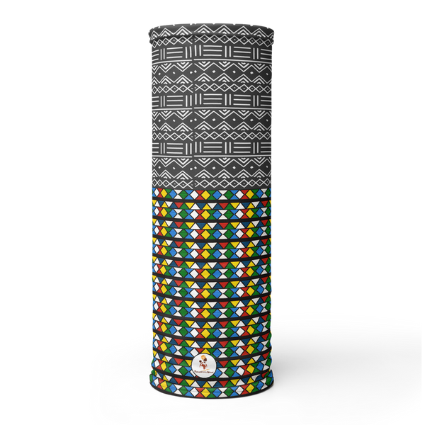 Zulu Beads & Mud Cloth Print Neck gaiter