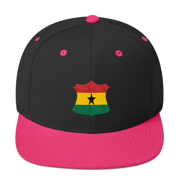 Ghana Flag Crest Badge Snapback Hat
