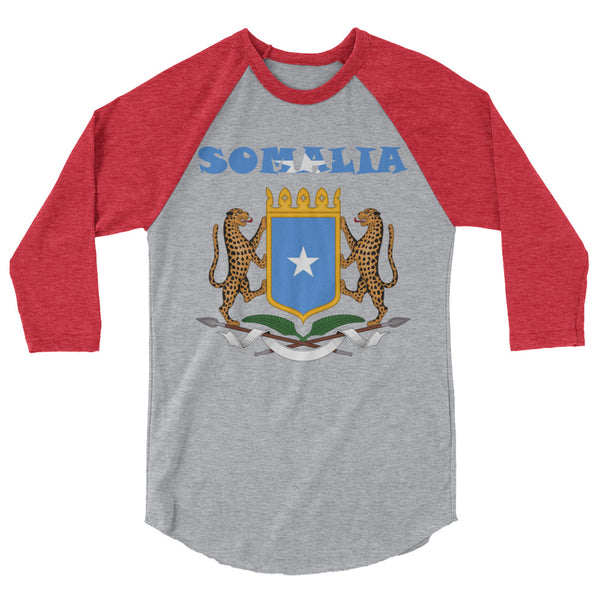 Somalia Coat of Arms 3/4 sleeve raglan shirt