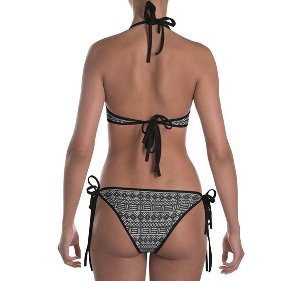 Kente and Mud Cloth Fusion Reversible Bikini