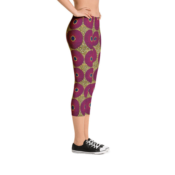 Ankara Circles Capri Leggings