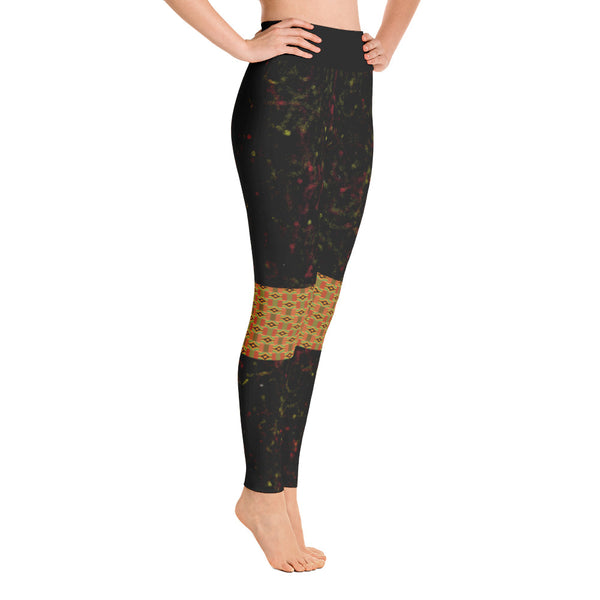 Spray Paint and Kente patch Yoga Leggings