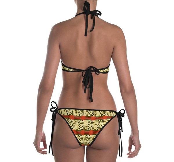 Kente and Mud Cloth Fusion Reversible Bikini
