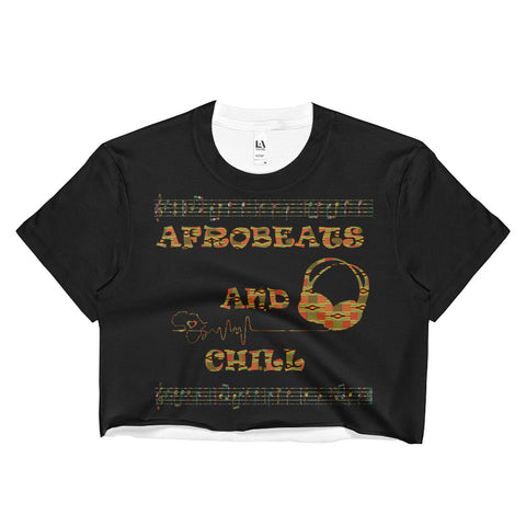 Afrobeats and Chill Ladies Crop Top - Kente Print