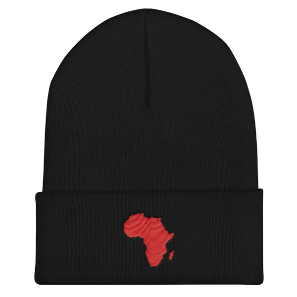 African Map Cuffed Beanie