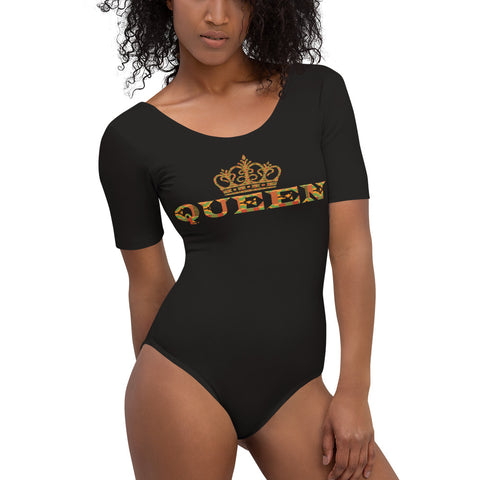 Queen Kente Print Short Sleeve Bodysuit