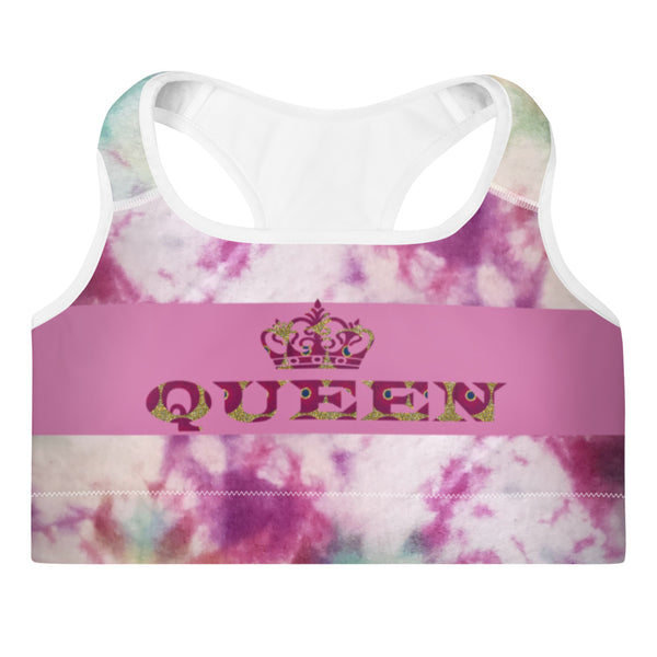 Queen Tie & Dye Padded Sports Bra
