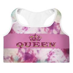 Queen Tie & Dye Padded Sports Bra