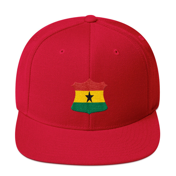 Ghana Flag Crest Badge Snapback Hat