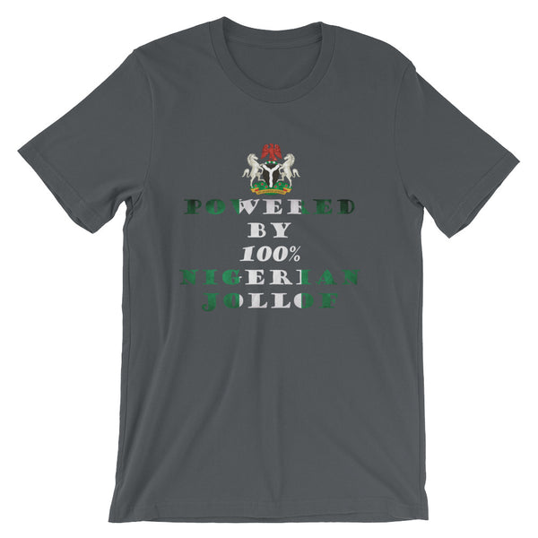Powered By Nigerian Jollof Rice Unisex T-Shirt