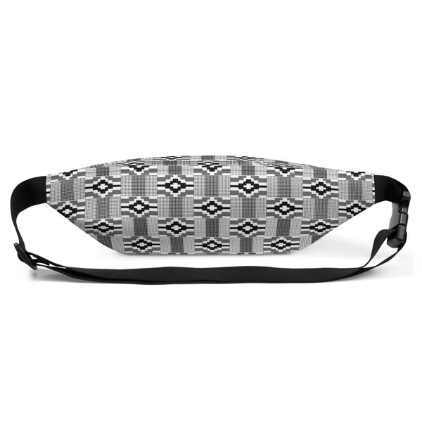 Black & White Kente Print Fanny Pack
