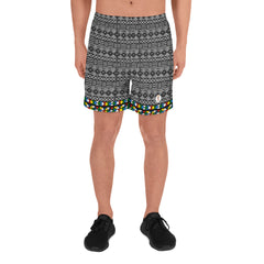 Men's Athletic Mud Cloth & Zulu Beads Fusion Shorts