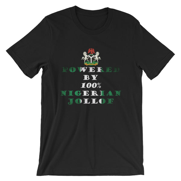 Powered By Nigerian Jollof Rice Unisex T-Shirt