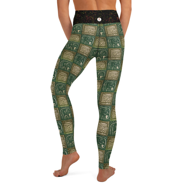 Nzou (Elephant) Print Yoga Leggings