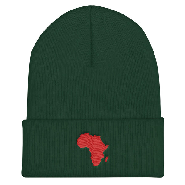 African Map Cuffed Beanie
