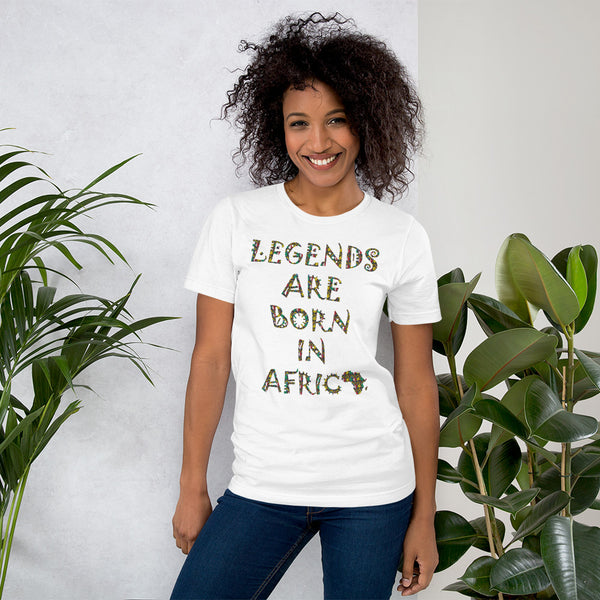 Legends are Born in Africa Zulu Print Short-Sleeve Unisex T-Shirt