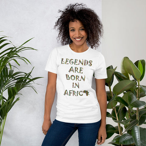Legends are Born in Africa Zulu Print Short-Sleeve Unisex T-Shirt