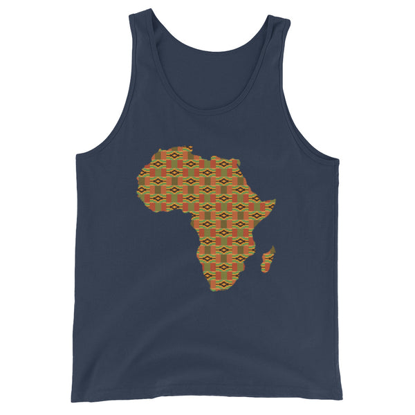 African Map Kente Print Unisex  Tank Top