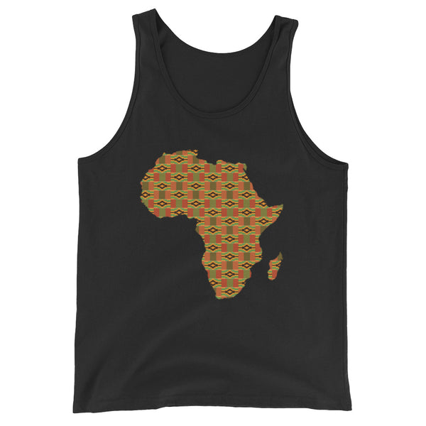 African Map Kente Print Unisex  Tank Top