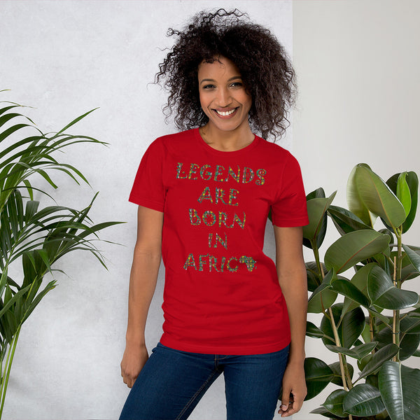 Legends are Born in Africa Zulu Print Short-Sleeve Unisex T-Shirt