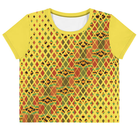 Kente Squares Scatter Crop Tee